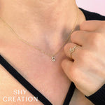 0.03CT 14K W/G DIAMOND LADYS RING - INITIAL J
