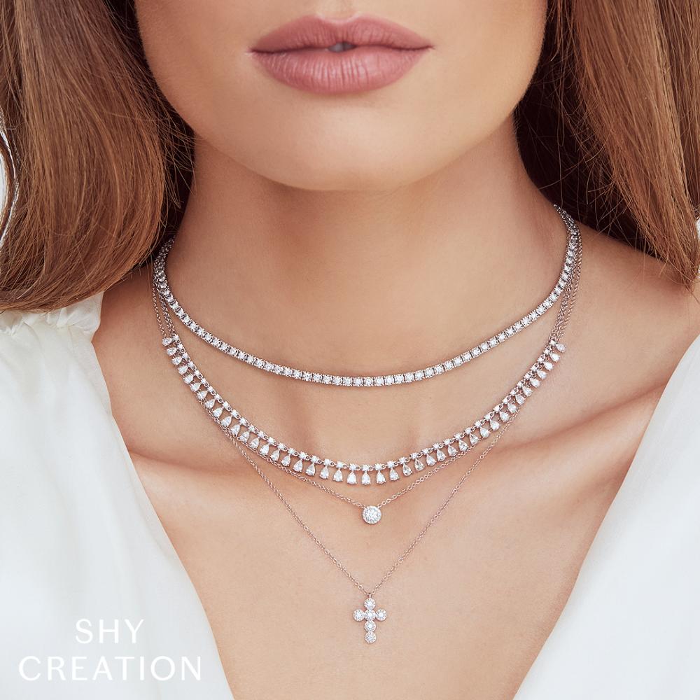 2.49CT 14K Y/G DIAMOND TENNIS NECKLACE