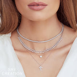 2.49CT 14K Y/G DIAMOND TENNIS NECKLACE