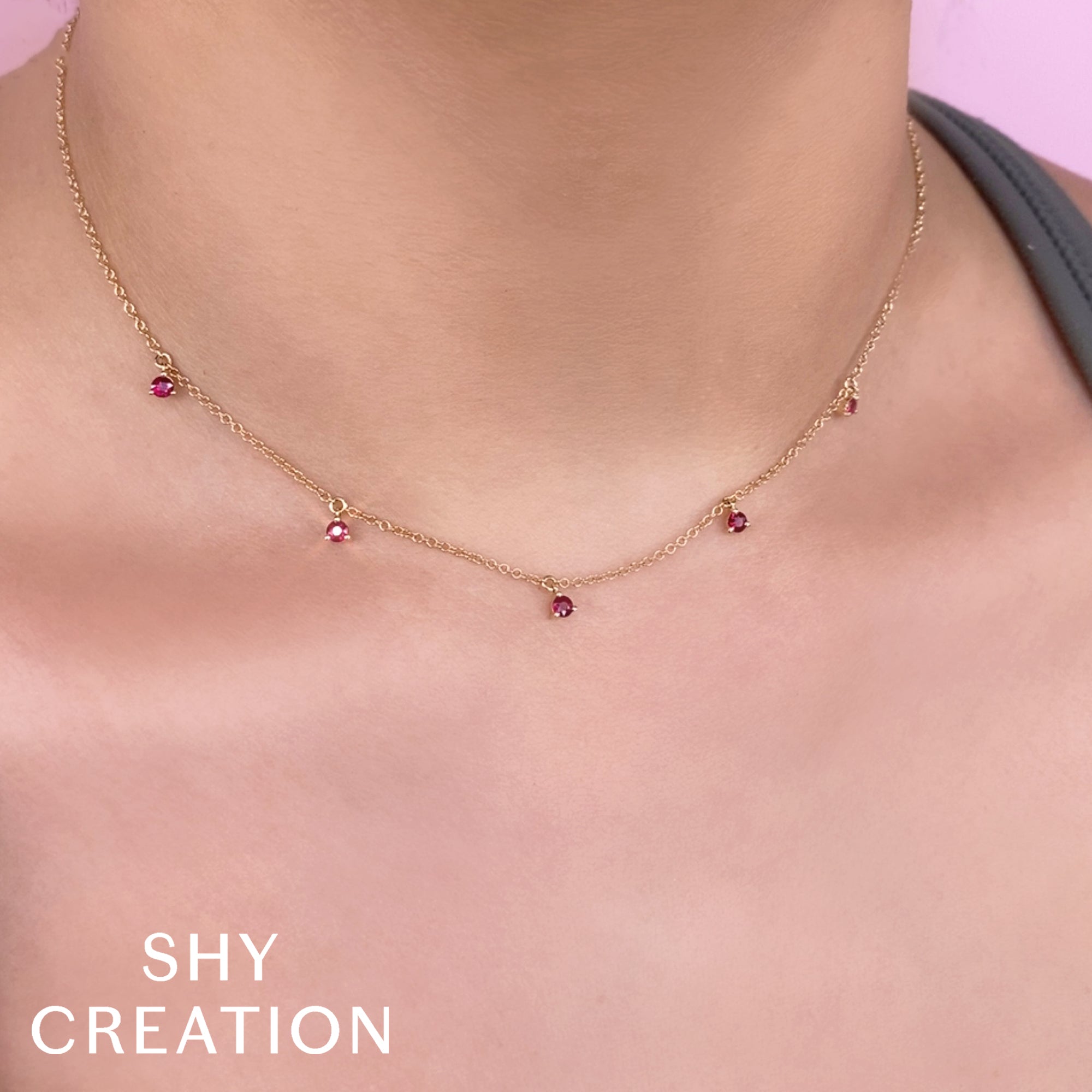 0.36CT 14K W/G RUBY NECKLACE