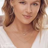0.07CT 14K R/G DIAMOND LOVE KNOT CIRCLE NECKLACE