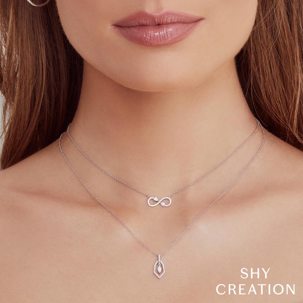 0.22CT 14K W/G DIAMOND PEAR INFINITY NECKLACE