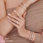 0.74CT 14K Y/G DIAMOND PAPER CLIP LINK BRACELET