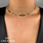 0.74CT 14K Y/G DIAMOND LINK NECKLACE