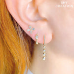 0.45CT 14K Y/G DIAMOND BEZEL EARRING