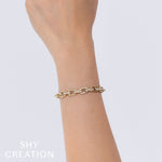3.67CT 14K W/G DIAMOND PAVE PAPER CLIP LINK BRACELET