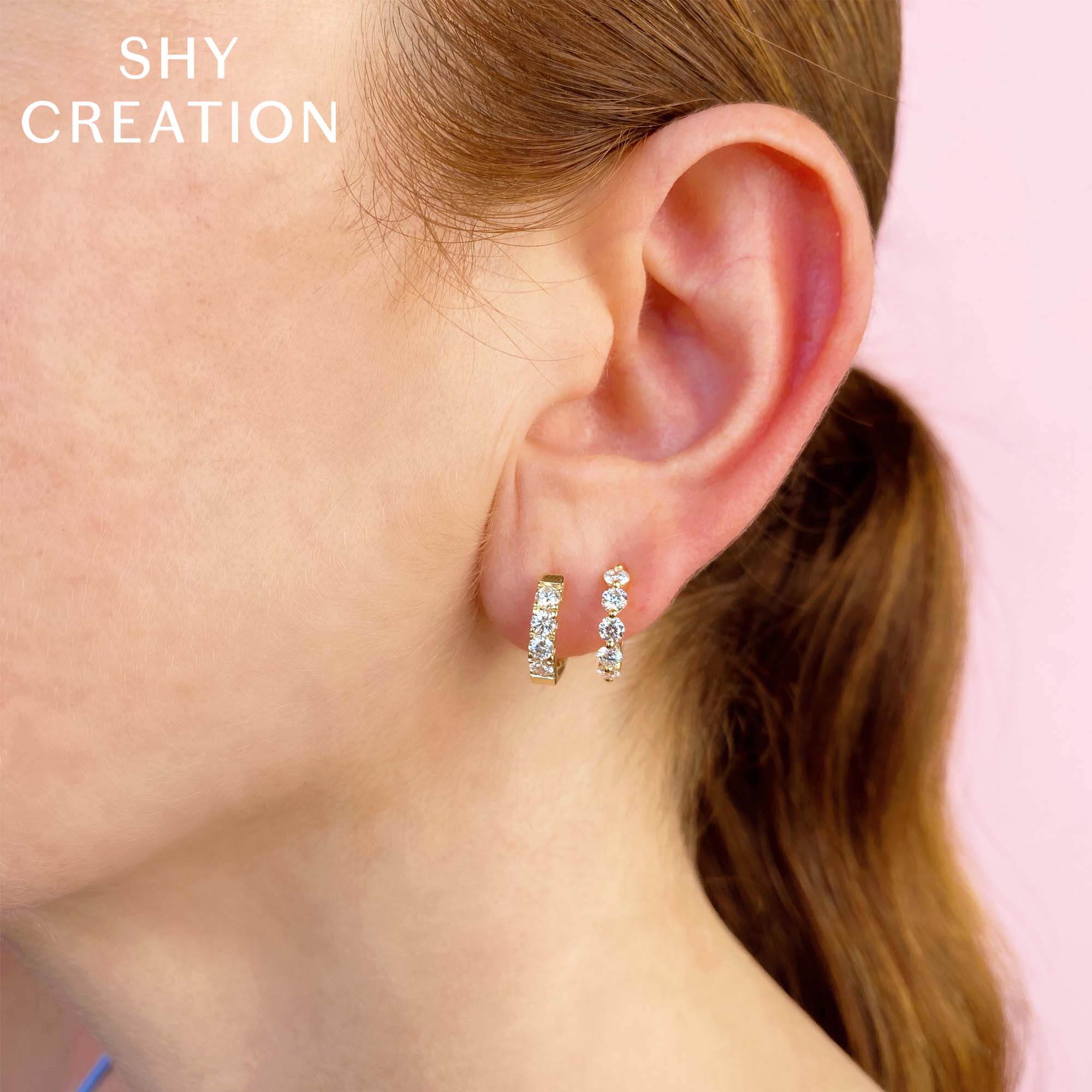 0.92CT 14K W/G DIAMOND HUGGIE EARRING