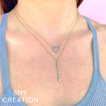 0.37CT 14K Y/G DIAMOND BEZEL JOURNEY NECKLACE