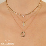 0.69CT 14K Y/G DIAMOND BEZEL NECKLACE