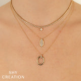 0.69CT 14K Y/G DIAMOND BEZEL NECKLACE