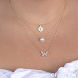 0.23CT 14K R/G DIAMOND MARQUISE BUTTERFLY NECKLACE