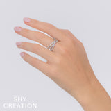 0.79CT 14K Y/G DIAMOND BRIDGE RING