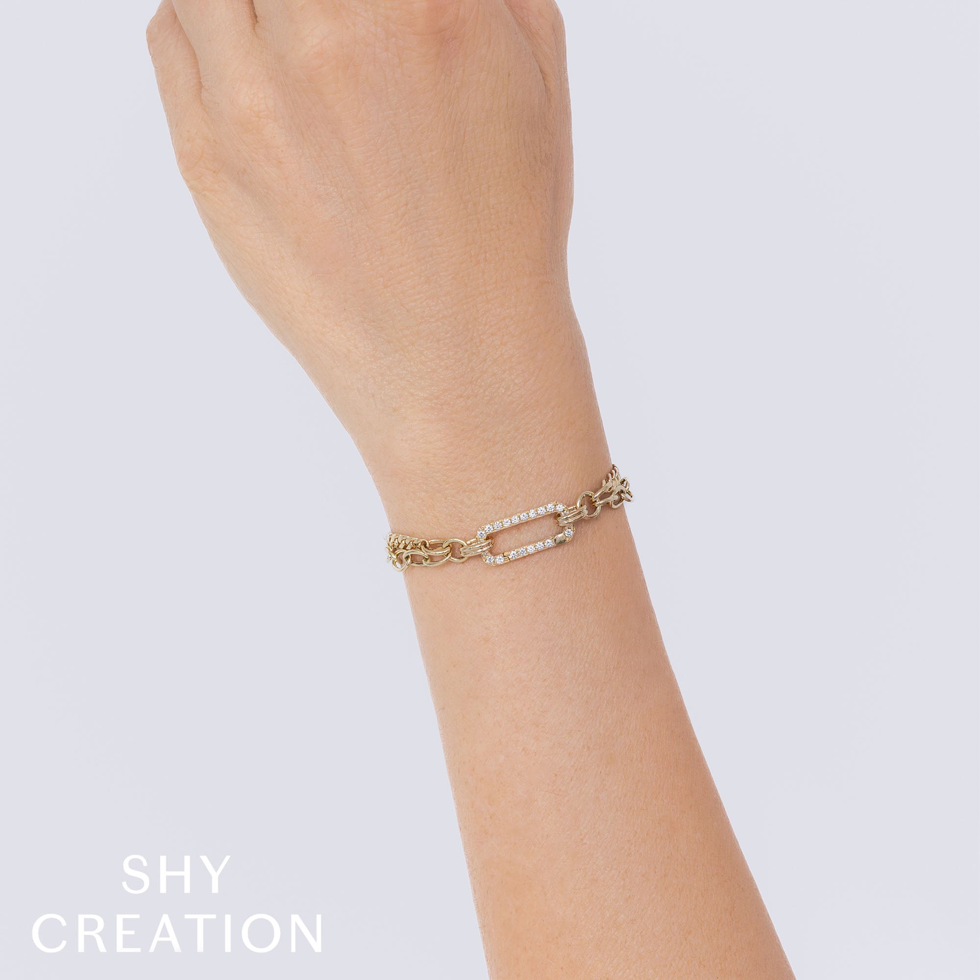 0.41CT 14K Y/G DIAMOND LINK BRACELET