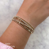 1.64CT 14K Y/G DIAMOND BRIDGE BANGLE