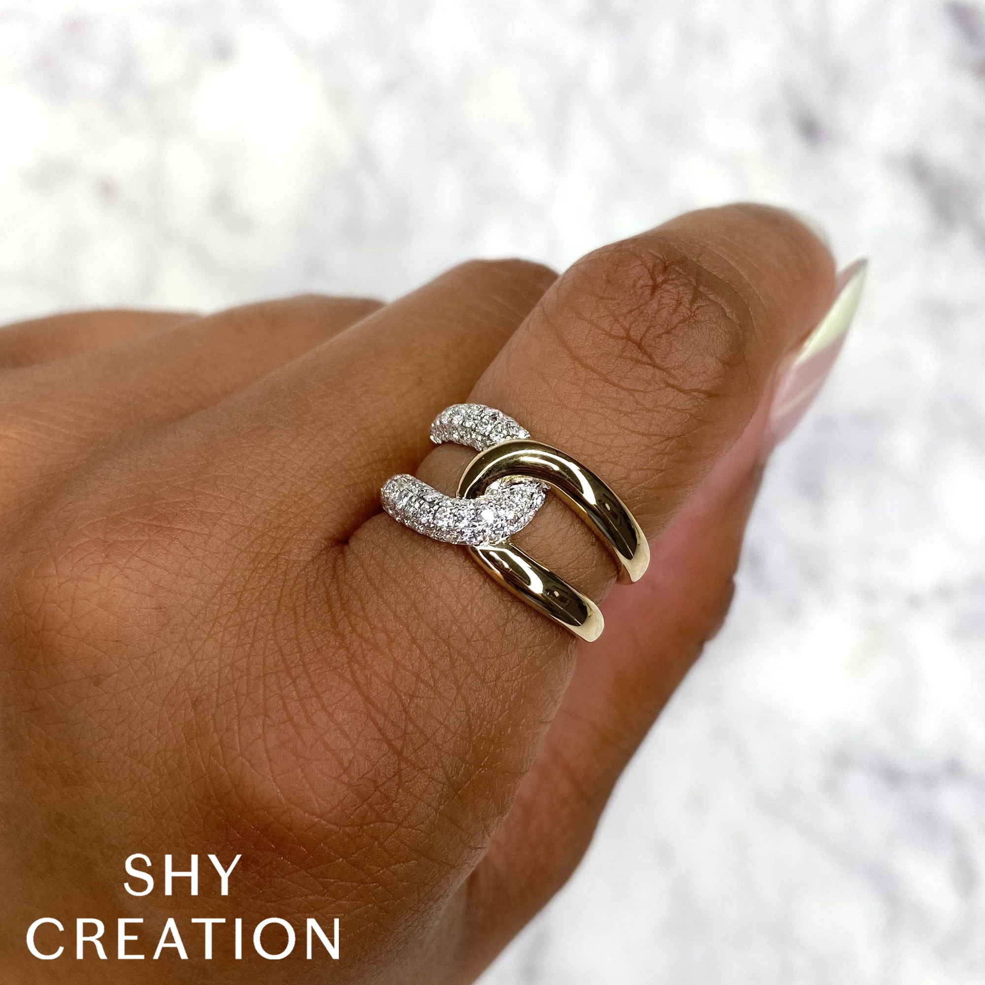 0.71CT 14K2T Y/W DIAMOND LADYS RING