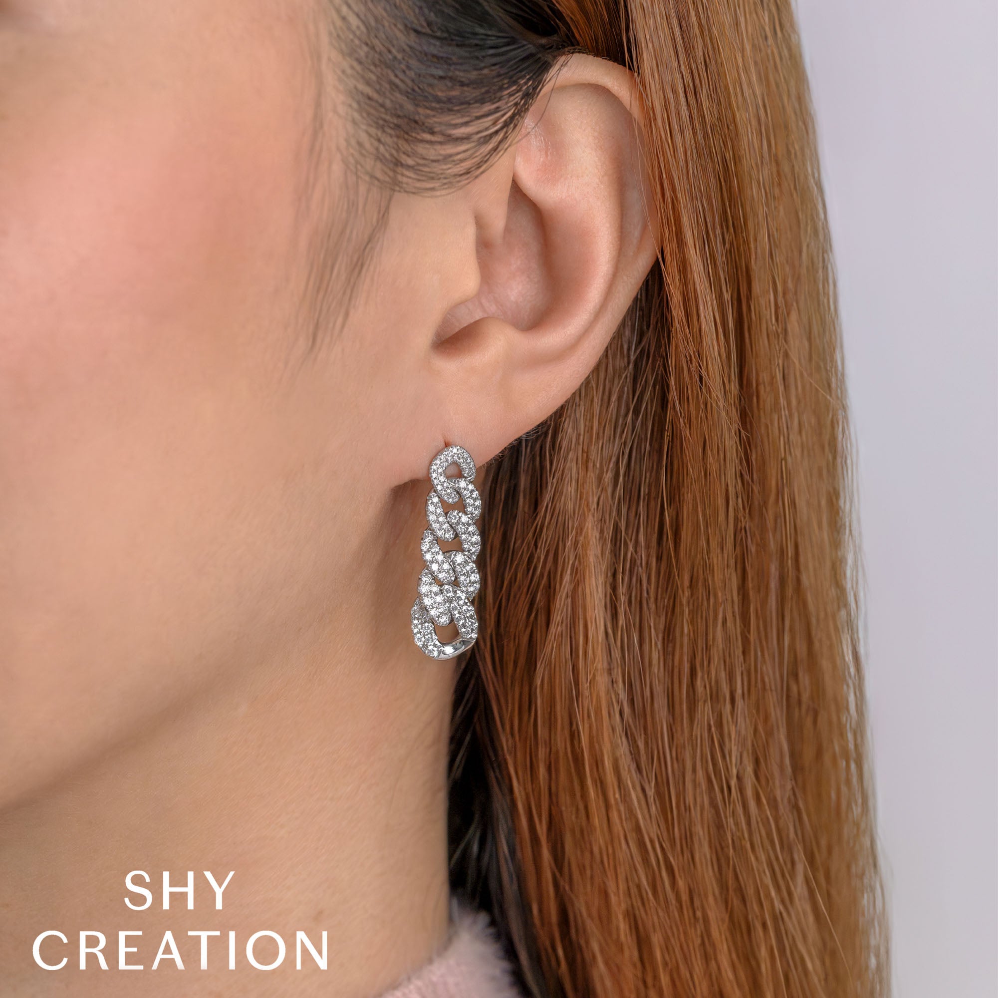 1.62CT 14K W/G DIAMOND LINK EARRING