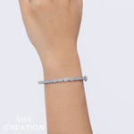 0.65CT 14K Y/G DIAMOND BAGUETTE BANGLE
