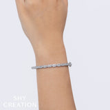 0.65CT 14K Y/G DIAMOND BAGUETTE BANGLE