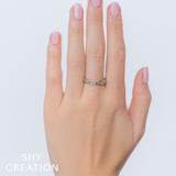 0.29CT 14K W/G DIAMOND BAGUETTE BAND