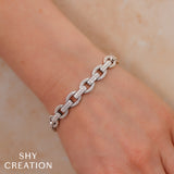 3.82CT 14K W/G DIAMOND LINK BRACELET