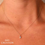 0.07CT 14K Y/G DIAMOND BAGUETTE NECKLACE
