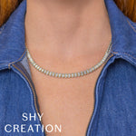 3.07CT 14K Y/G DIAMOND BAGUETTE NECKLACE