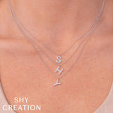 0.10CT 14K W/G DIAMOND PAVE NECKLACE - INITIAL G