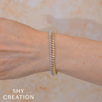 0.88CT 14K Y/G DIAMOND LINK BRACELET