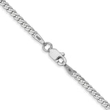 14k White Gold 2.2mm Flat Beveled Curb Chain