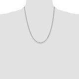 14k White Gold 2.2mm Flat Beveled Curb Chain