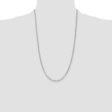14k White Gold 2.2mm Flat Beveled Curb Chain