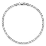 14k White Gold 2.2mm Flat Beveled Curb Chain