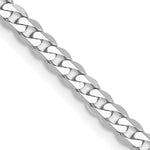 14k White Gold 2.9mm Flat Beveled Curb Chain