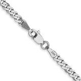 14k White Gold 2.9mm Flat Beveled Curb Chain