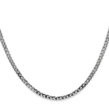 14k White Gold 2.9mm Flat Beveled Curb Chain