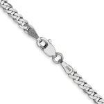 14k White Gold 2.9mm Flat Beveled Curb Chain