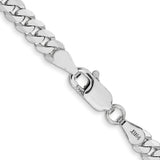 14k White Gold 3.9mm Flat Beveled Curb Chain