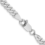 14k White Gold 3.9mm Flat Beveled Curb Chain
