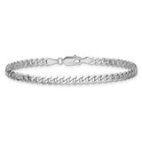 14k White Gold 3.9mm Flat Beveled Curb Chain