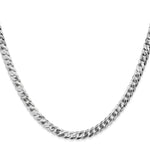 14k White Gold 4.75mm Flat Beveled Curb Chain