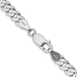 14k White Gold 4.75mm Flat Beveled Curb Chain