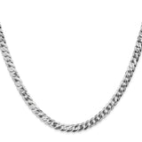14k White Gold 4.75mm Flat Beveled Curb Chain