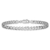 14k White Gold 4.75mm Flat Beveled Curb Chain