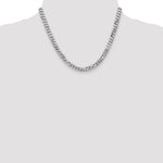 14k White Gold 6.25mm Flat Beveled Curb Chain