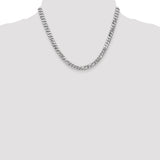 14k White Gold 6.25mm Flat Beveled Curb Chain