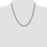 14k White Gold 6.25mm Flat Beveled Curb Chain
