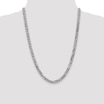 14k White Gold 6.25mm Flat Beveled Curb Chain