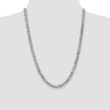 14k White Gold 6.25mm Flat Beveled Curb Chain