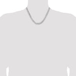 14k White Gold 7.25mm Flat Beveled Curb Chain
