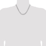 14k White Gold 7.25mm Flat Beveled Curb Chain